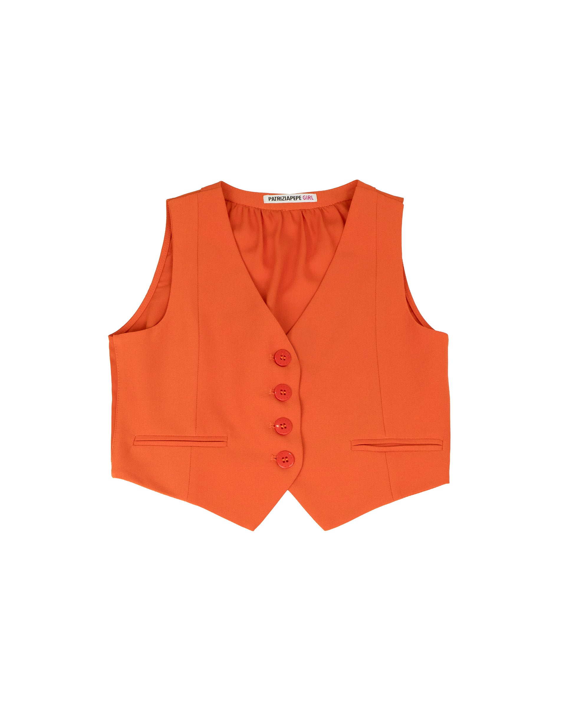Patrizia Pepe Kids Gilet Arancione per Bambine