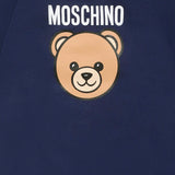 Moschino Kids Tutina Blu Navy con Logo Teddy per Neonati