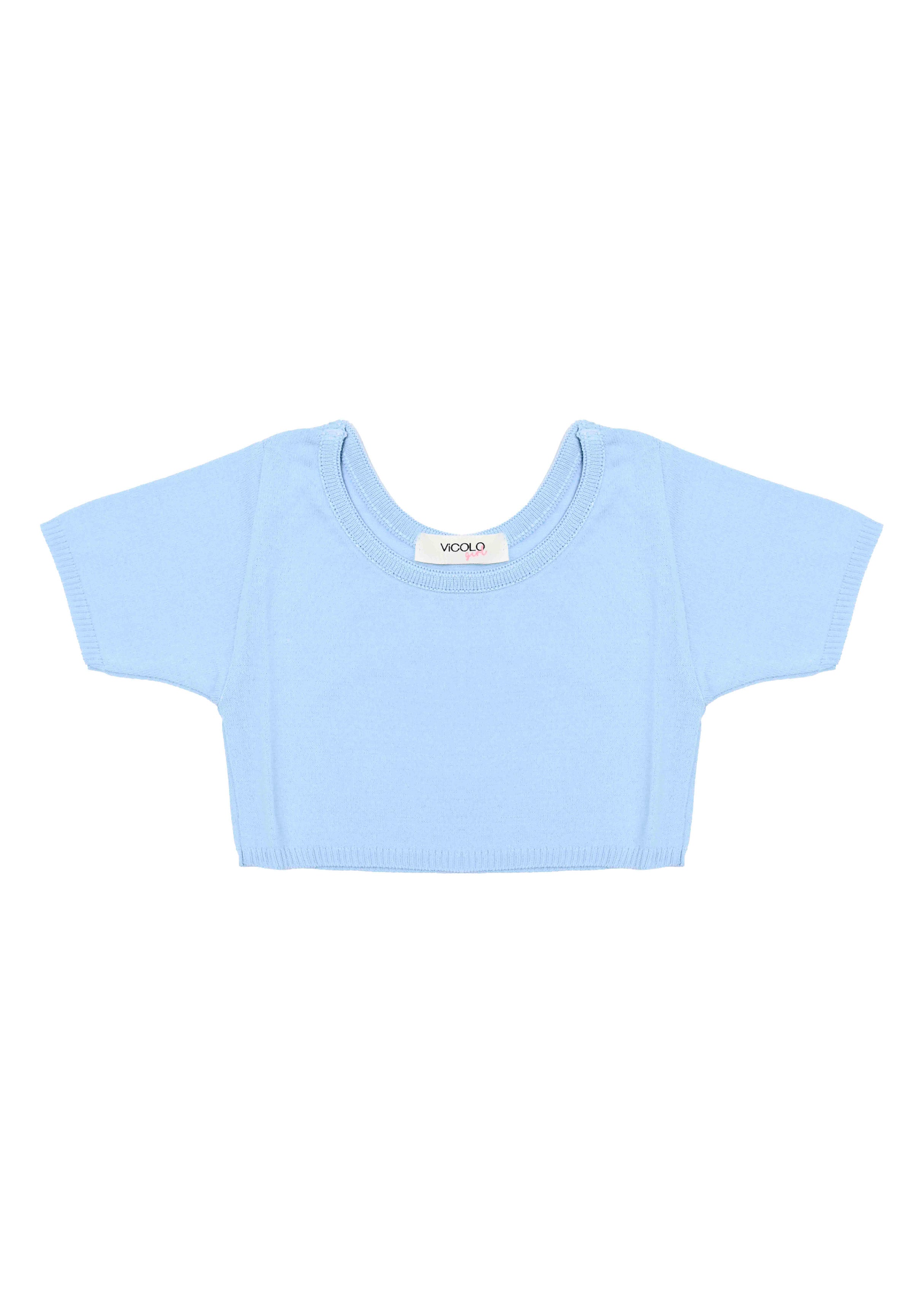 Vicolo Kids Crop Top Celeste per Bambine