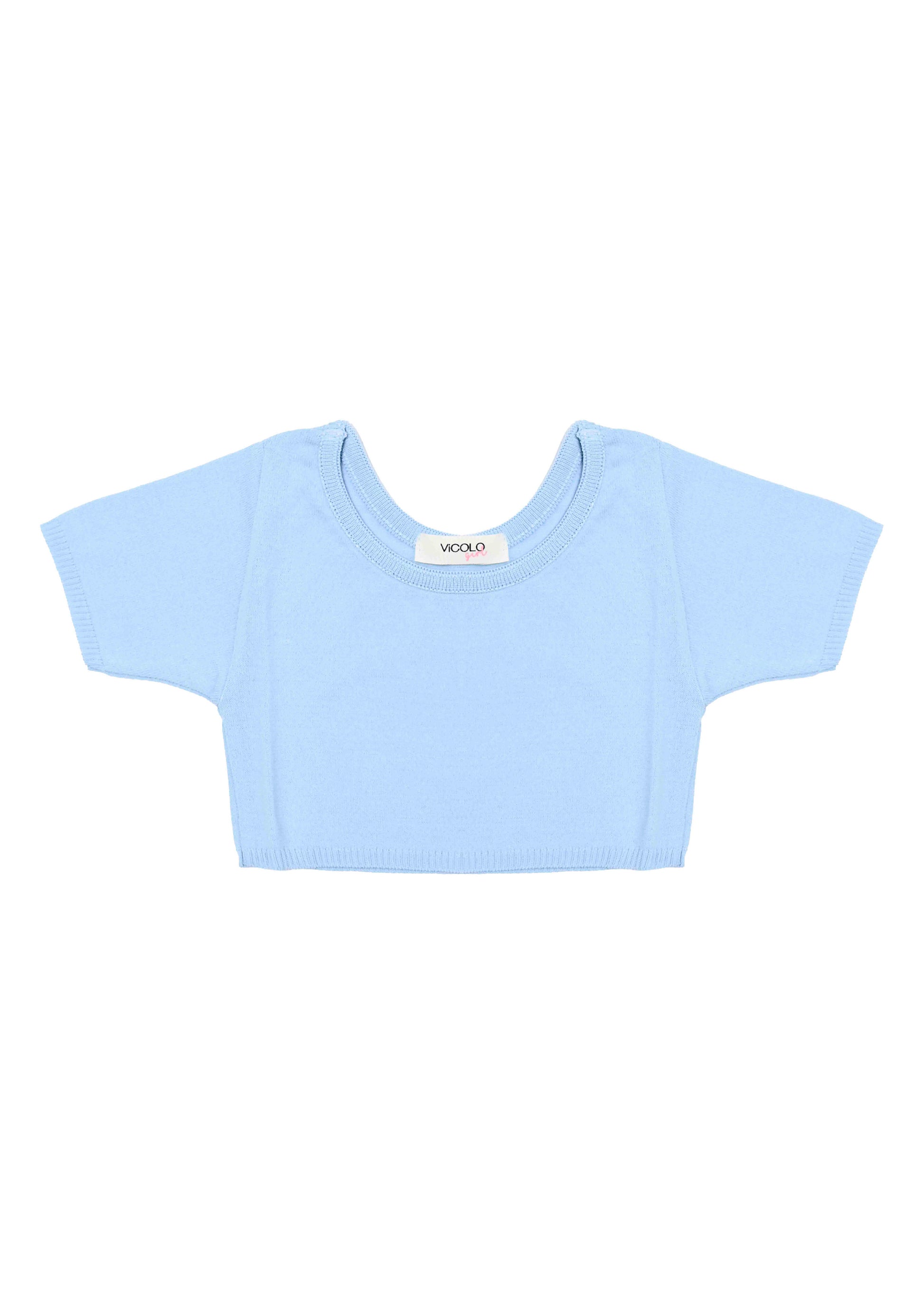 Vicolo Kids Crop Top Celeste per Bambine