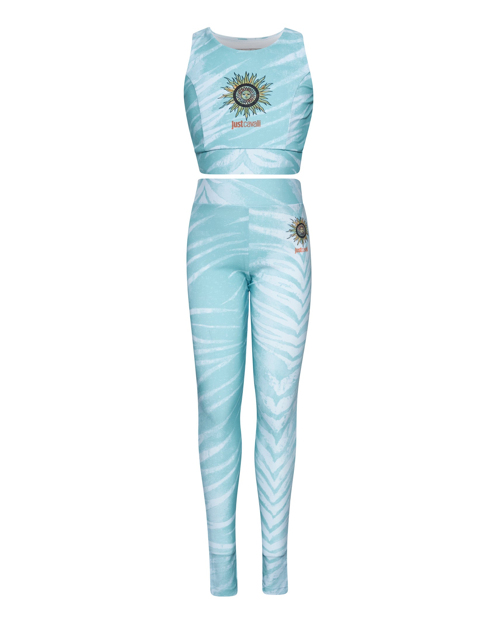 Just Cavalli Kids Completo Verde Acqua con Stampa per Bambine