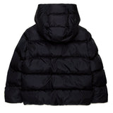 Dsquared2 Kids Black Quilted Jacket with Leaf Logo for Children