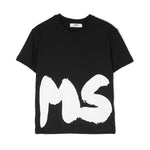 MSGM Kids T-shirt Nera con Stampa Logo per Bambini