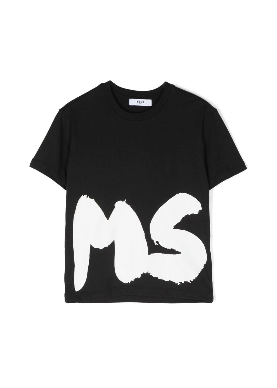 MSGM Kids T-shirt Nera con Stampa Logo per Bambini