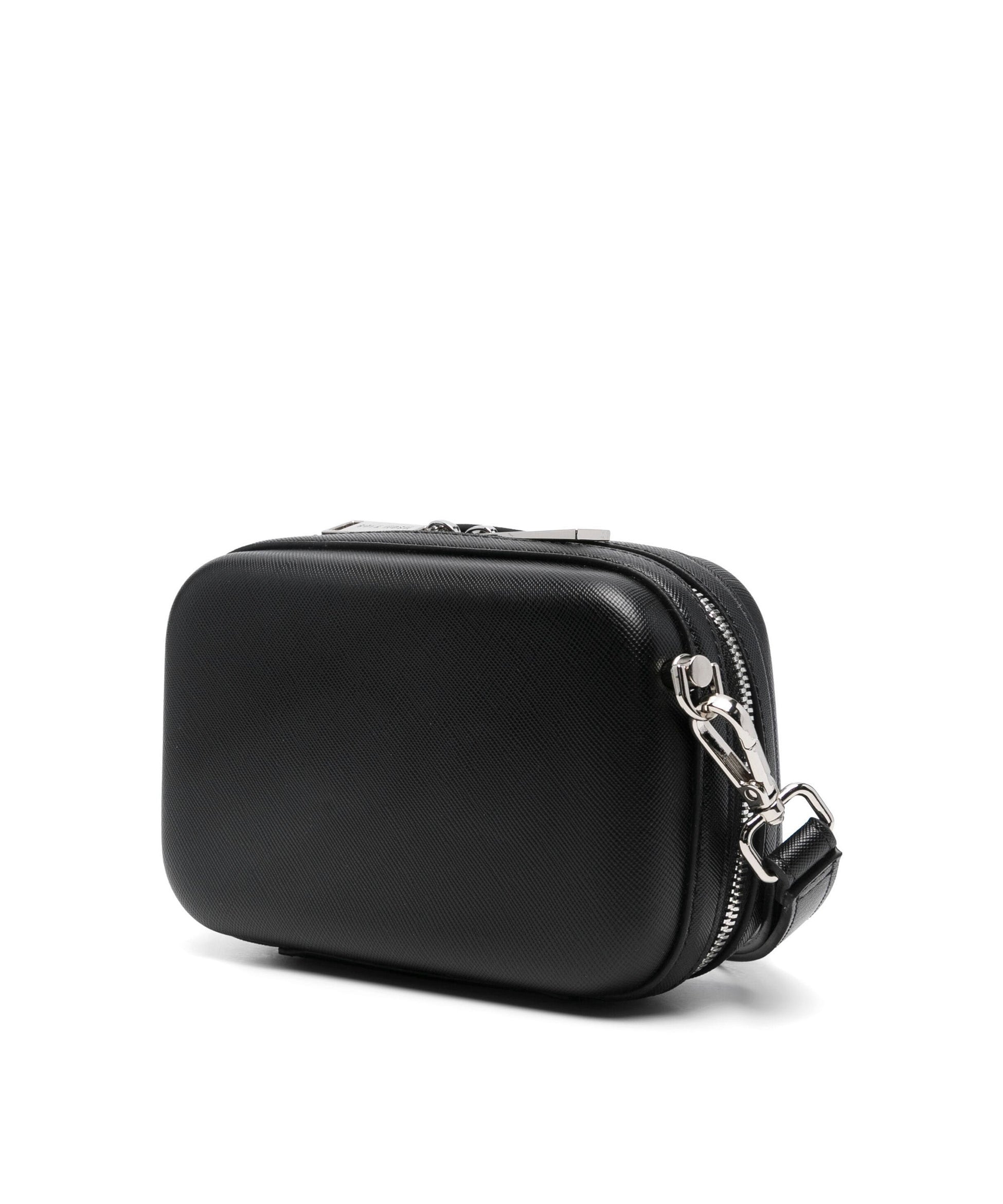 MSGM Kids Borsa a Tracolla Nera con Logo Groffato per Bambine (retro)