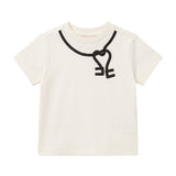 Elisabetta Franchi La Mia Bambina T-Shirt Avorio e Nero per Neonate