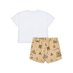 Moschino Kids T-shirt con Shorts Bianco/Beige per Neonati