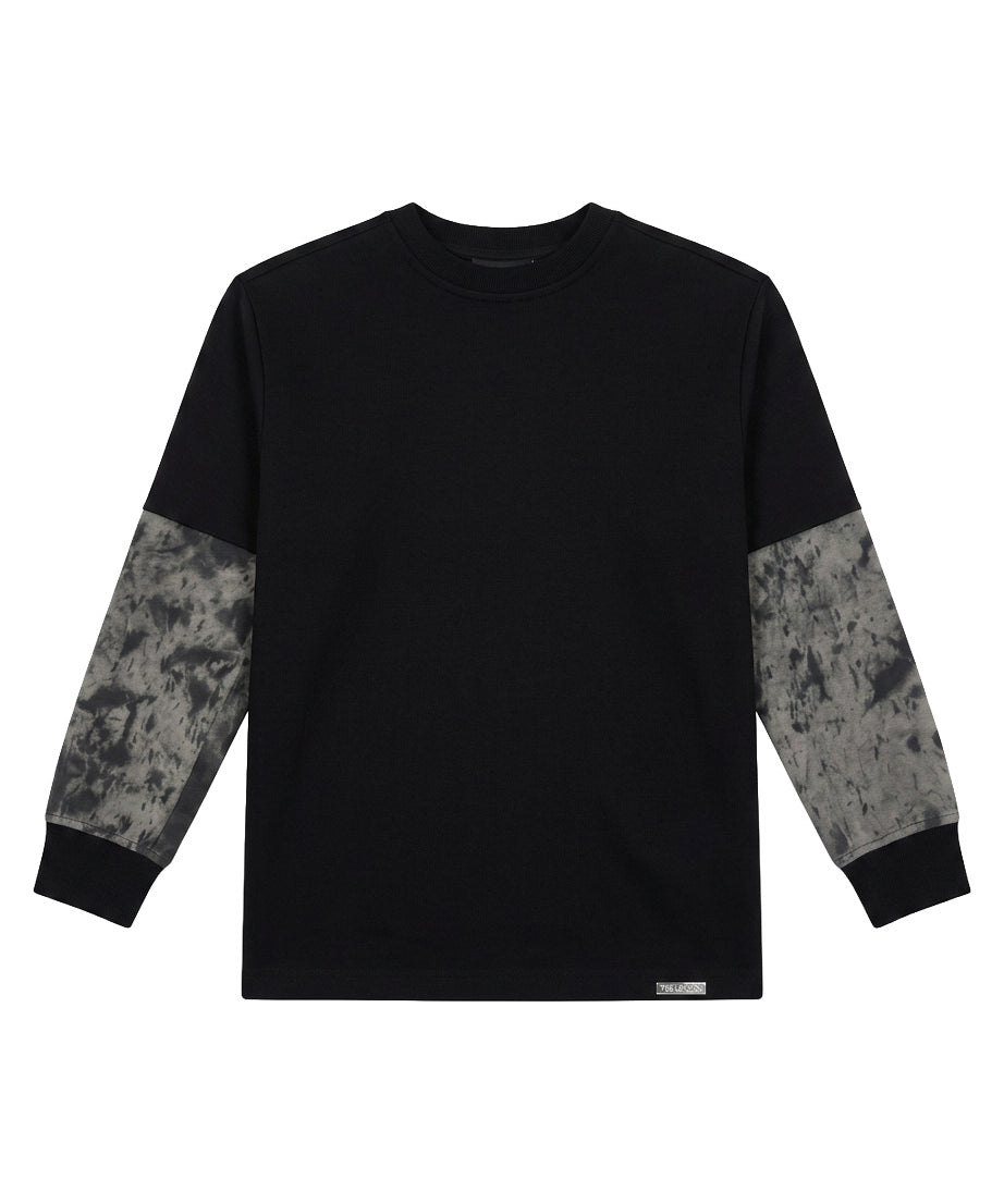 Yes London Kids T-Shirt Nero Doppia Manica per Bambini