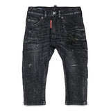Dsquared2 Kids Pantalone in Denim Nero per Neonati