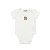 Moschino Kids Body Bianco con Stampa Logo Teddy Unisex per Neonati