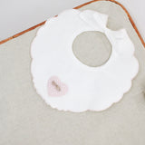 Marlù Vanilla/Pink Tobacco Bib for Newborns