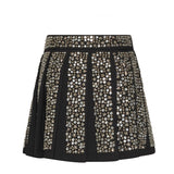 John Richmond Kids Gonna Nera Plissettata con Motivo Strass All'Over per Bambine