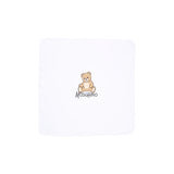Moschino Kids Coperta Bianca con Stampa Logo Teddy per Neonati e Neonate