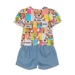 Moschino Kids Completo Short e T-shirt Teddy Bear per Neonate