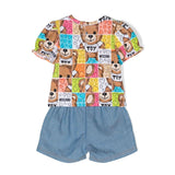 Moschino Kids Completo Short e T-shirt Teddy Bear per Neonate