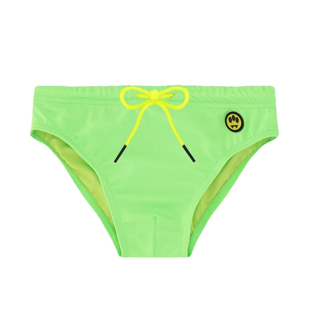 Barrow Kids Costume Slip Verde Fluo con Logo per Bambini