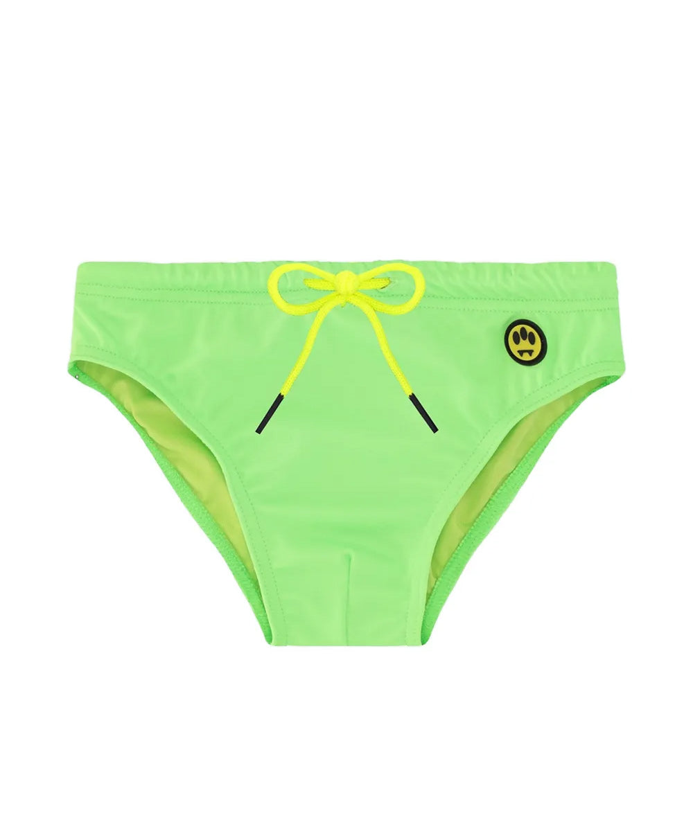 Barrow Kids Costume Slip Verde Fluo con Logo per Bambini