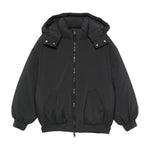 MSGM Kids Piumino Nero con Cappuccio e Zip frontale per Bambini