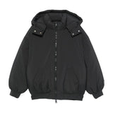 MSGM Kids Piumino Nero con Cappuccio e Zip frontale per Bambini