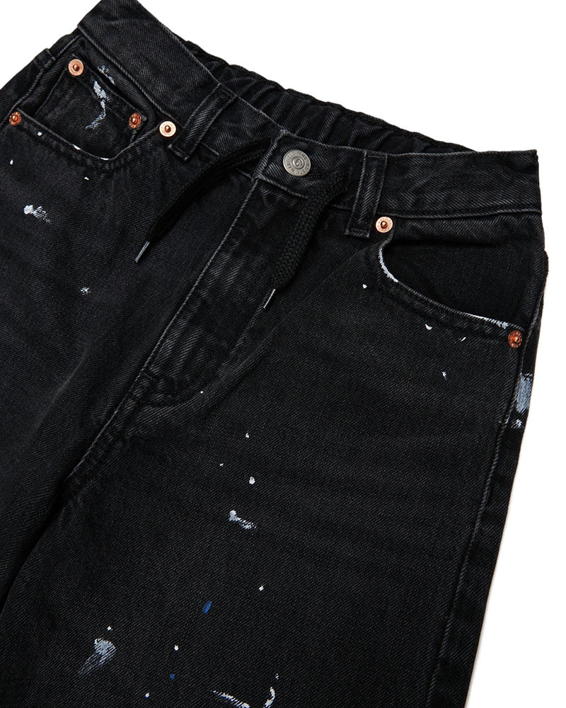 Maison Margiela Kids Pantalone in Denim Nero Unisex