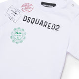 Dsquared2 Kids T-shirt Bianca con Stampa Logo per Neonati