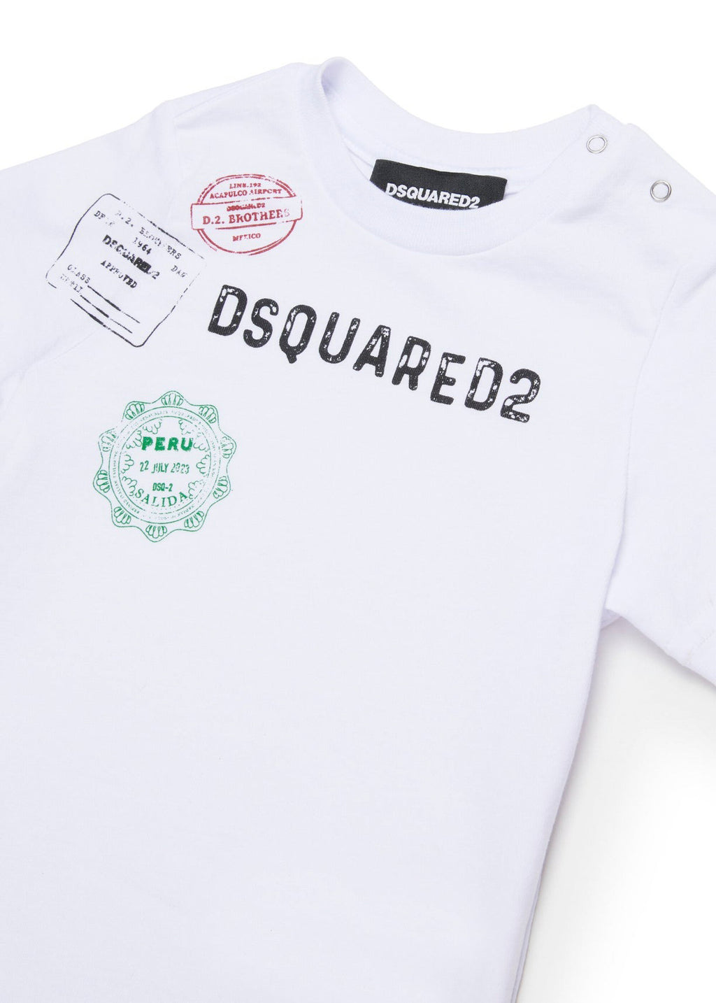 Dsquared2 Kids T-shirt Bianca con Stampa Logo per Neonati