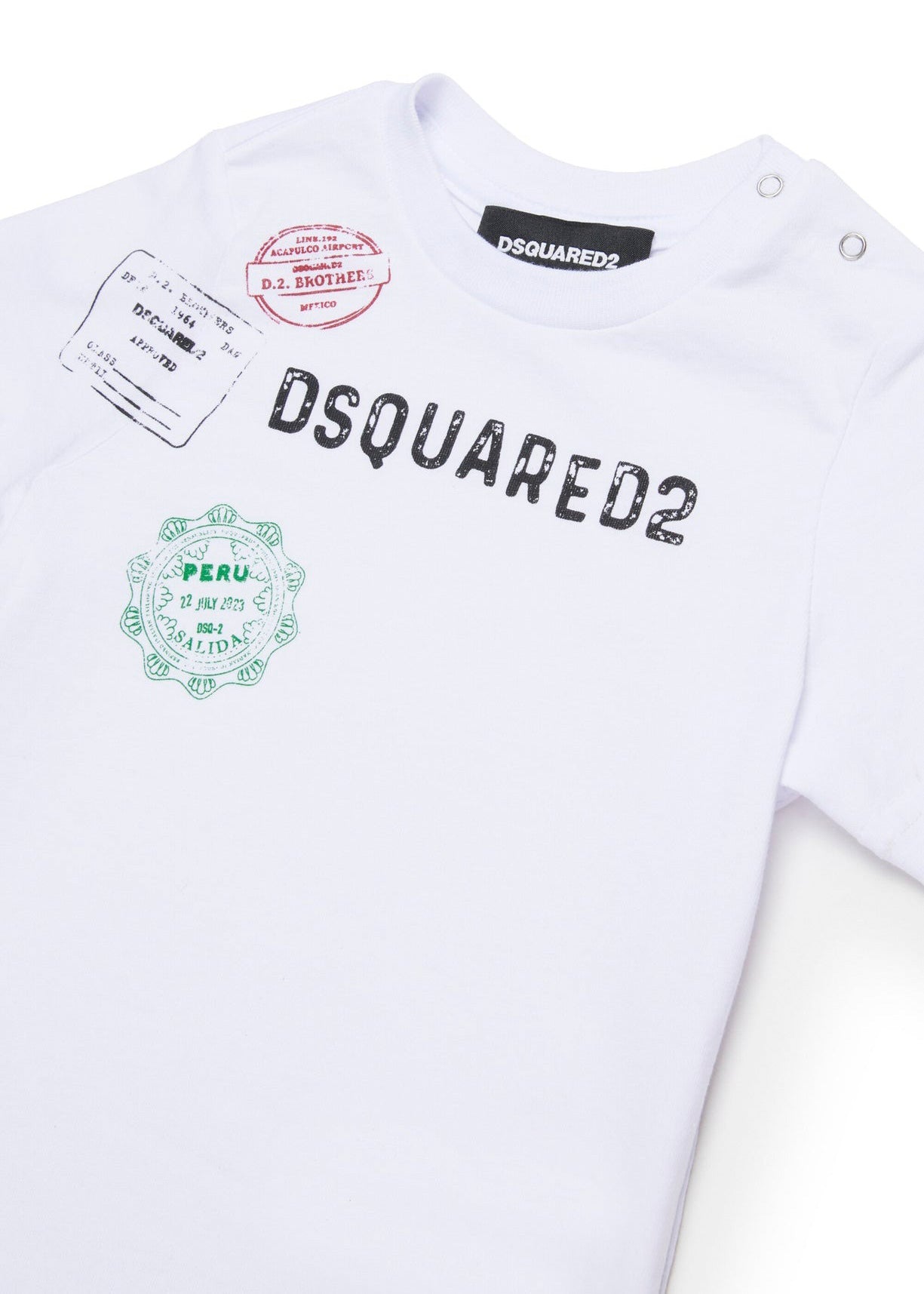 Dsquared2 Kids T-shirt Bianca con Stampa Logo per Neonati