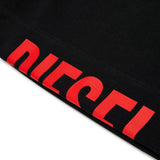 Diesel Kids Felpa Nero con Logo Rosso per Bambine