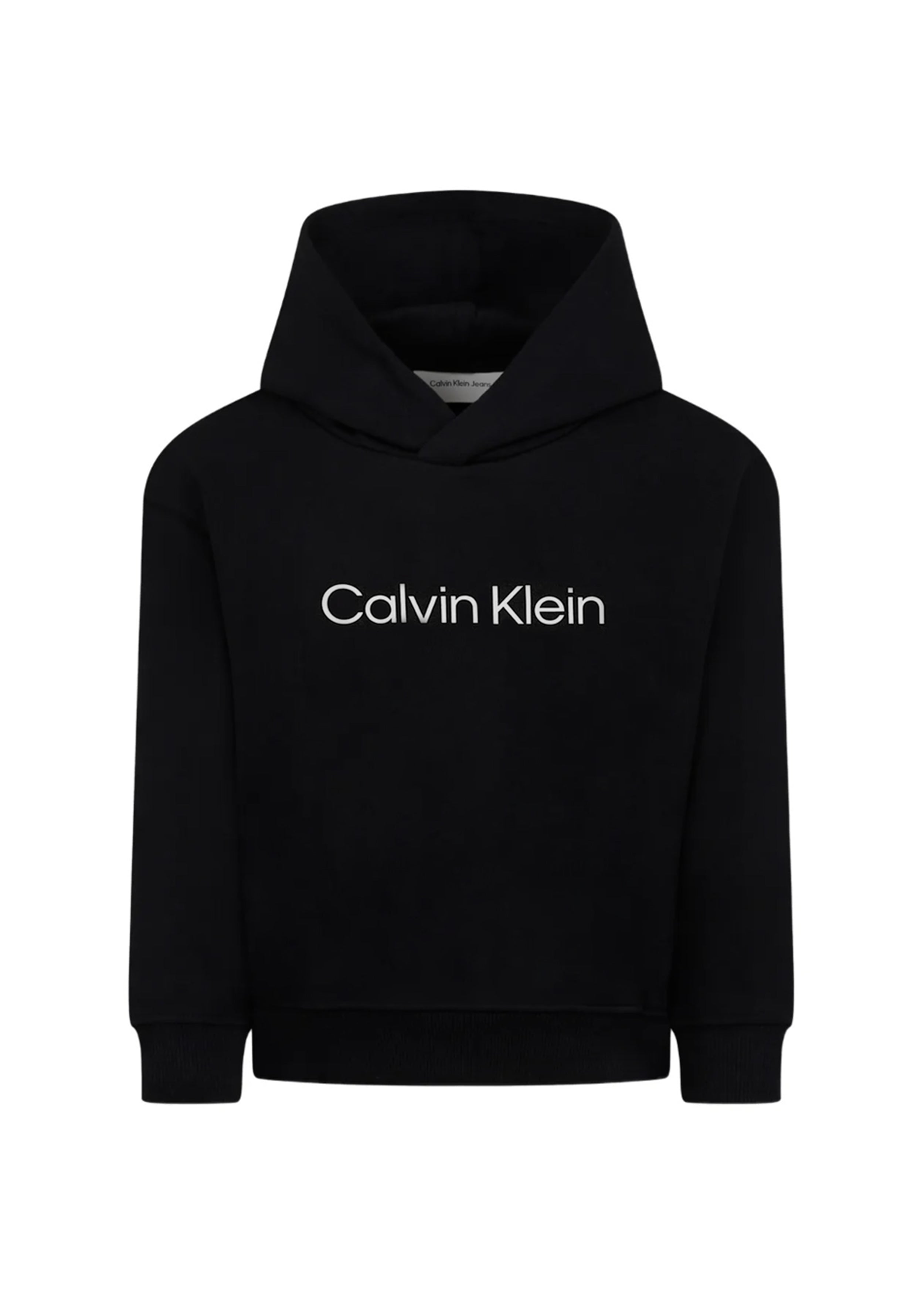 Calvin Klein Kids Felpa con Cappuccio Nera con Logo per Bambini