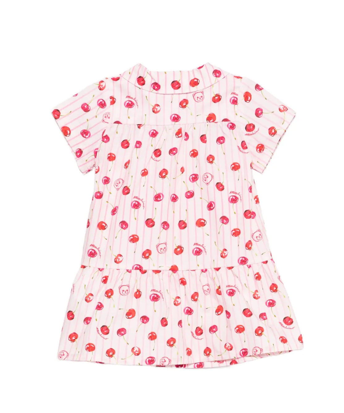 Moschino Kids Abito Rosa/Cherry con Bottoni per Neonate