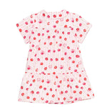 Moschino Kids Abito Rosa/Cherry con Bottoni per Neonate