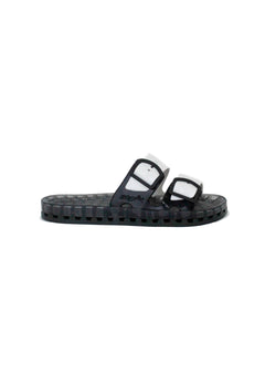 Sensi Kids Black Fluo White Double Band Sandal for Children