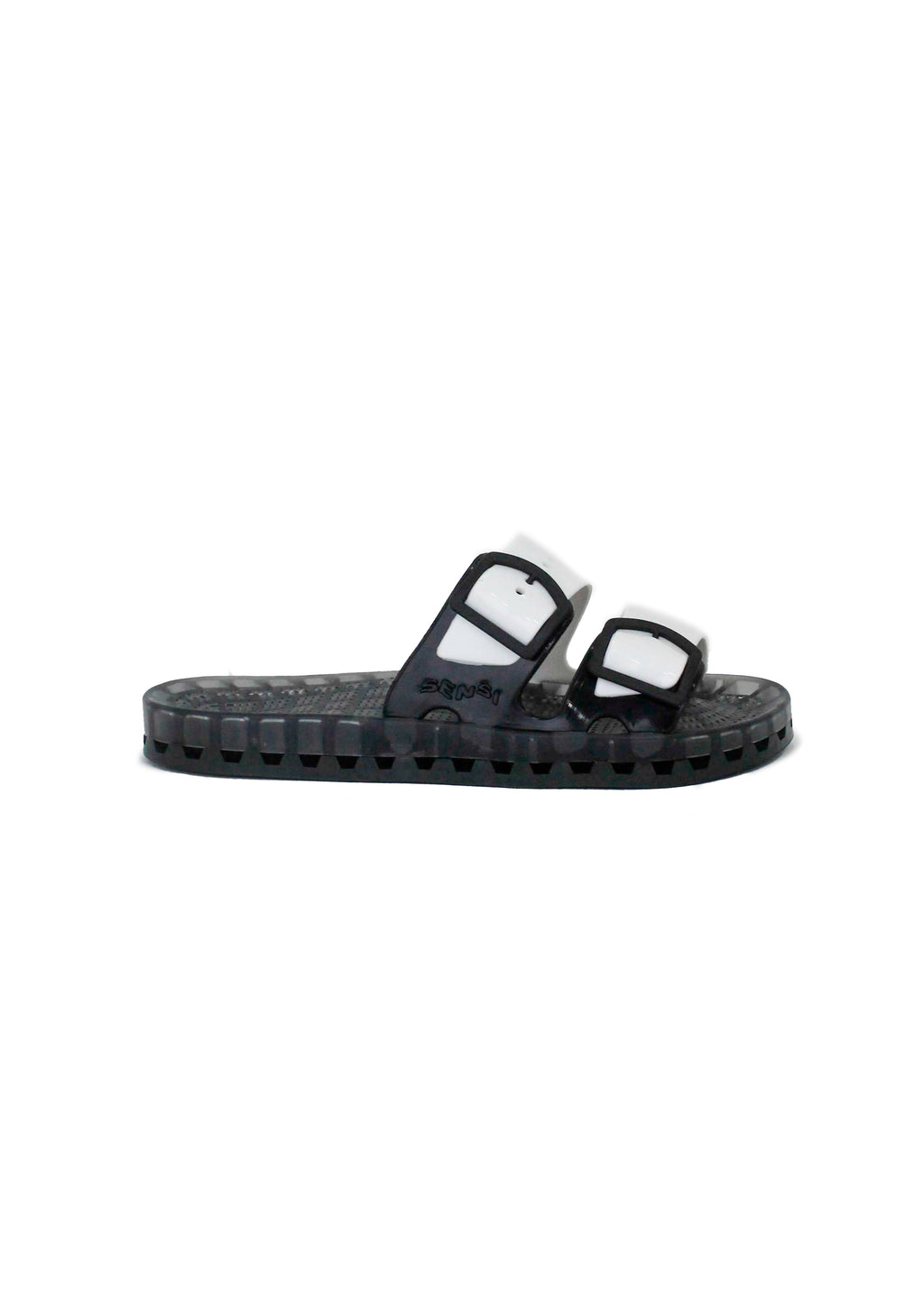 Sensi Kids Black Fluo White Double Band Sandal for Children