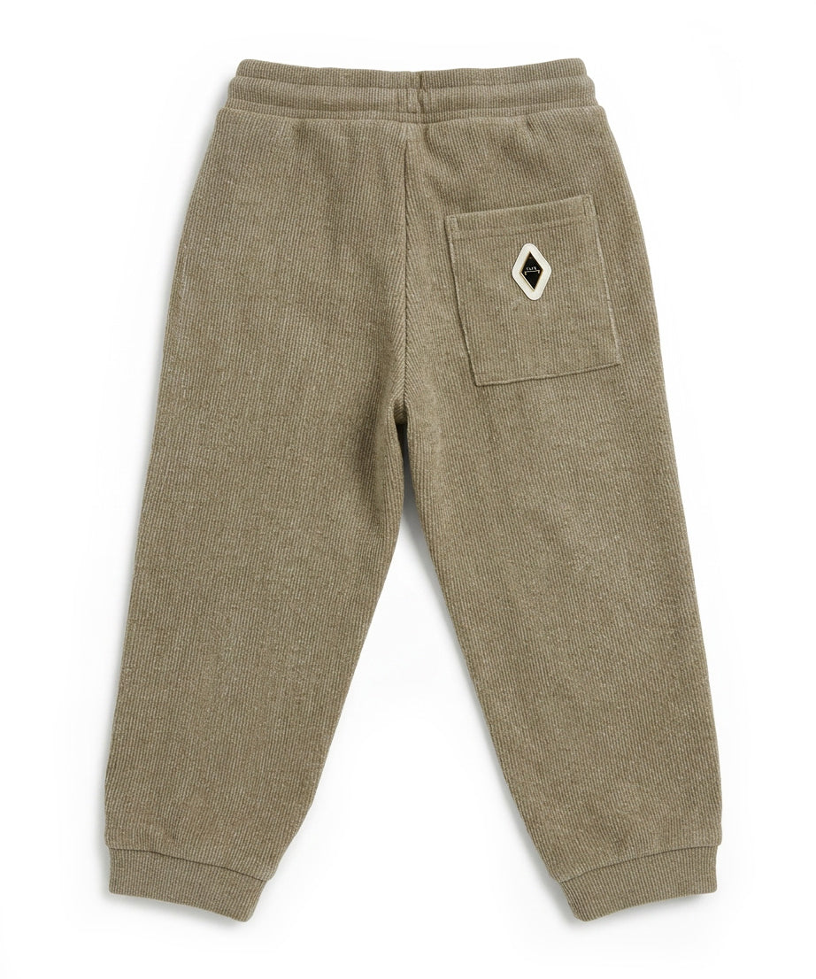 Yes London Kids Pantalone Tuta Beige con Patch sul Retro per Bambini