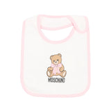 Moschino Kids Set Nascita Rosa con Tutina, Cappellino e Bavaglino con Stampa Teddy Bear Unisex