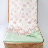 Marlù Coperta Rosa/Verde Floreale con Fiocco per Neonate