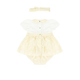 Roberto Cavalli Kids Abito+Fascia Avorio per Neonate