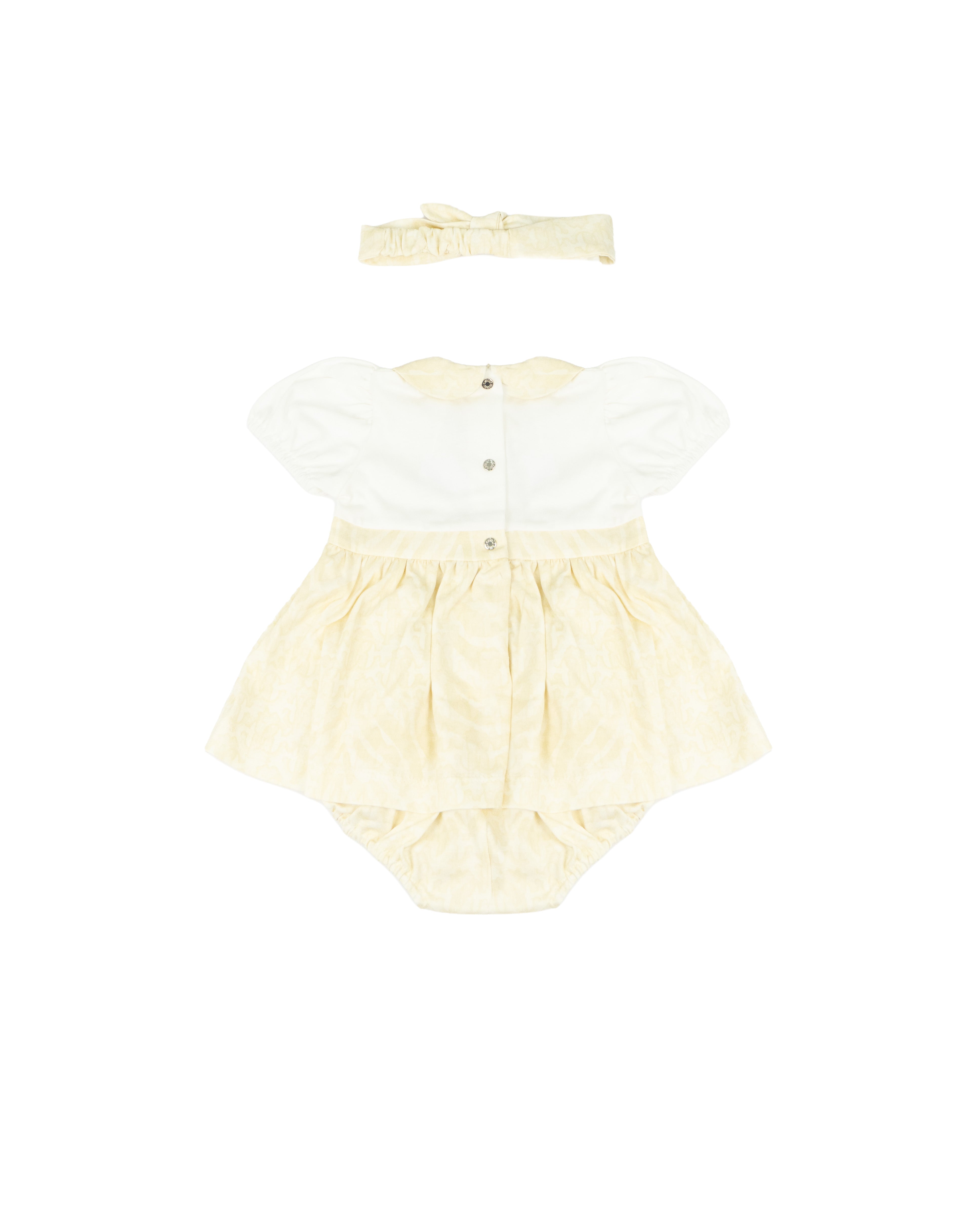 Roberto Cavalli Kids Abito+Fascia Avorio per Neonate