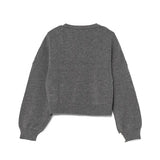 Pinko Kids Maglione Grigio con Intarso Logo per Bambine (retro)