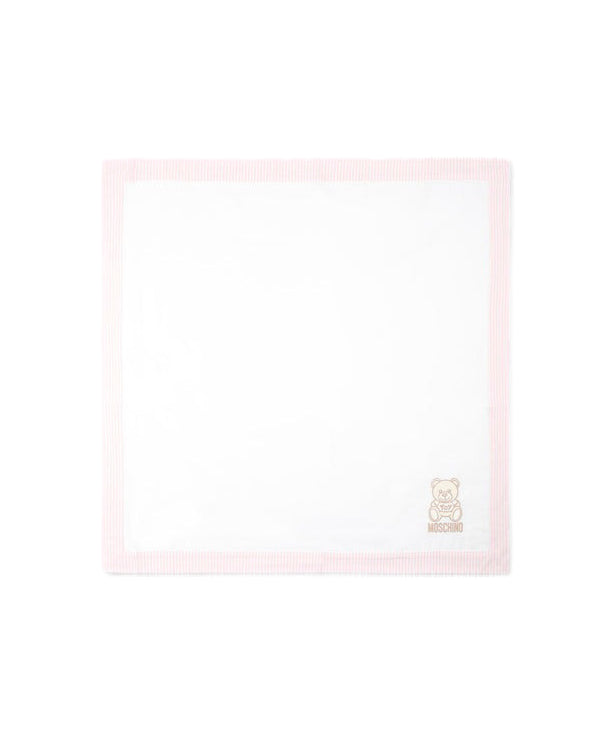 Moschino Kids Coperta Pannna/Rosa a Righe per Neonate
