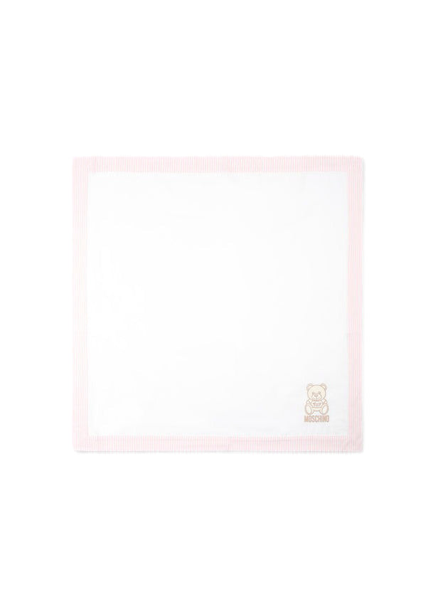 Moschino Kids Coperta Pannna/Rosa a Righe per Neonate