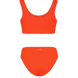 EffeK Costume Bikini a Fascia Corallo Fluo per Bambine
