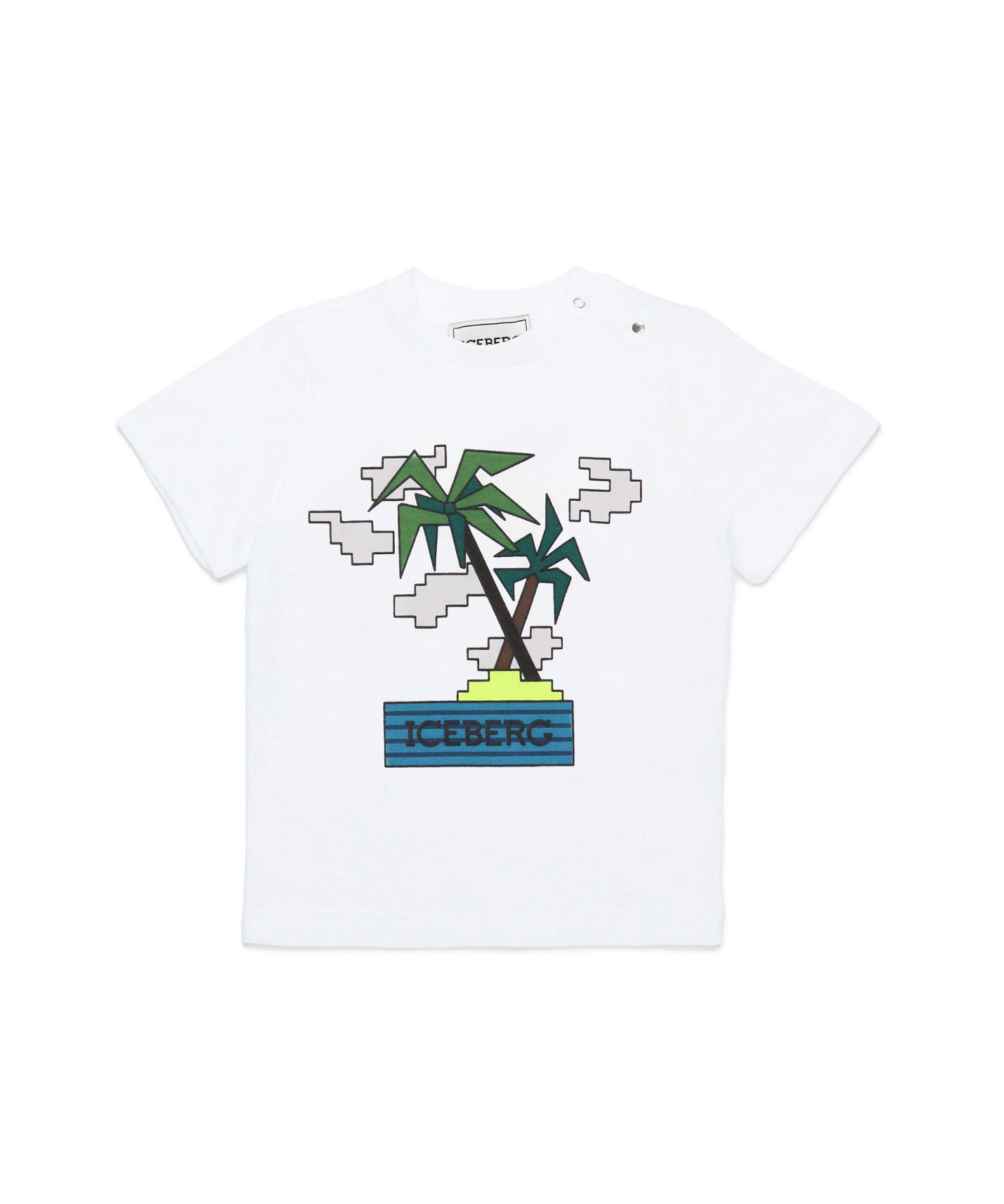 Iceberg Kids T-Shirt Bianca con Stampa per Neonati