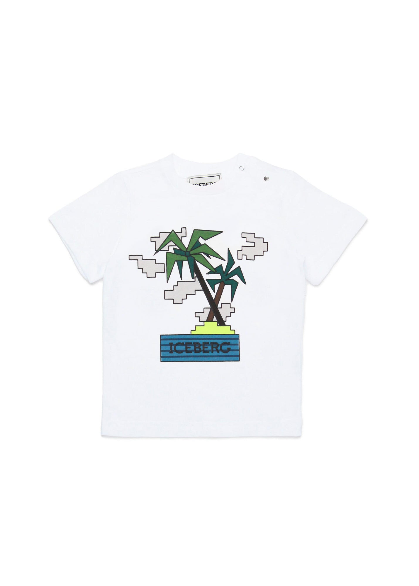 Iceberg Kids T-Shirt Bianca con Stampa per Neonati