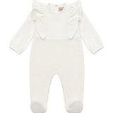 Elisabetta Franchi Kids Tutina con volant avorio per Neonate