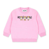Moschino Kids Felpa Rosa con Logo Teddy Bear per Neonate 