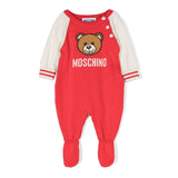 Moschino Kids Tutina Rossa in Lana con Teddy Bear per Neonati