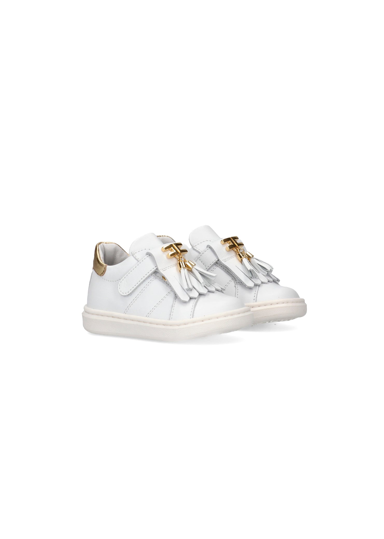 Elisabetta Franchi La Mia Bambina Sneakers Bianco/Oro per Neonate