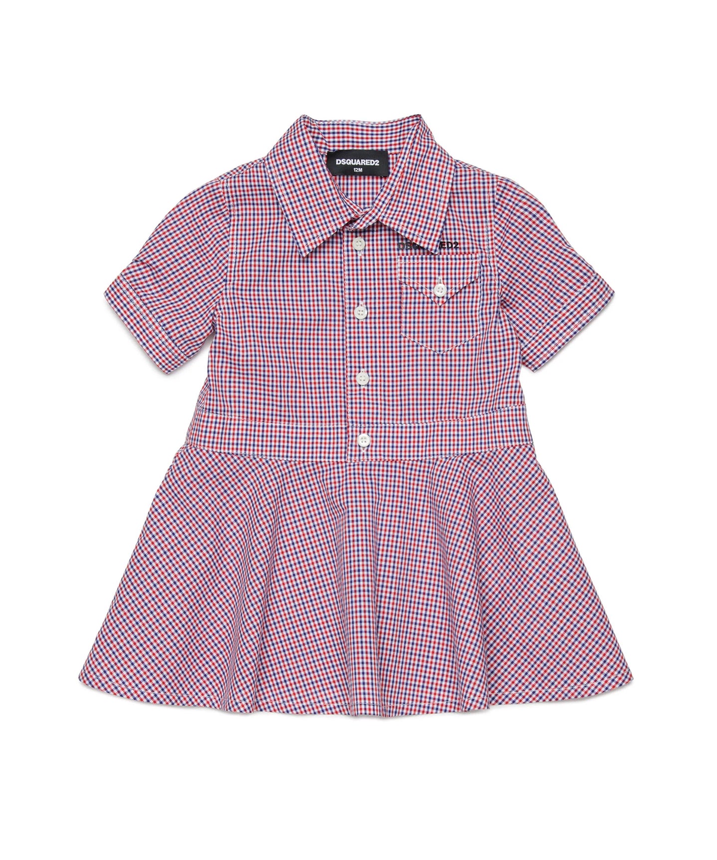 Dsquared2 Kids Abito con Fantasia a Quadretti per Neonate