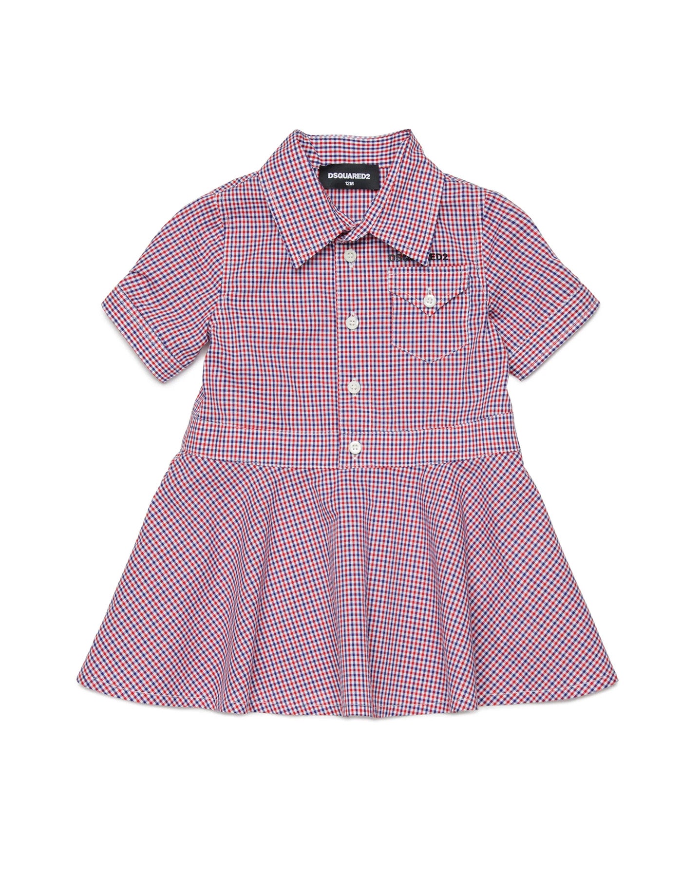 Dsquared2 Kids Abito con Fantasia a Quadretti per Neonate